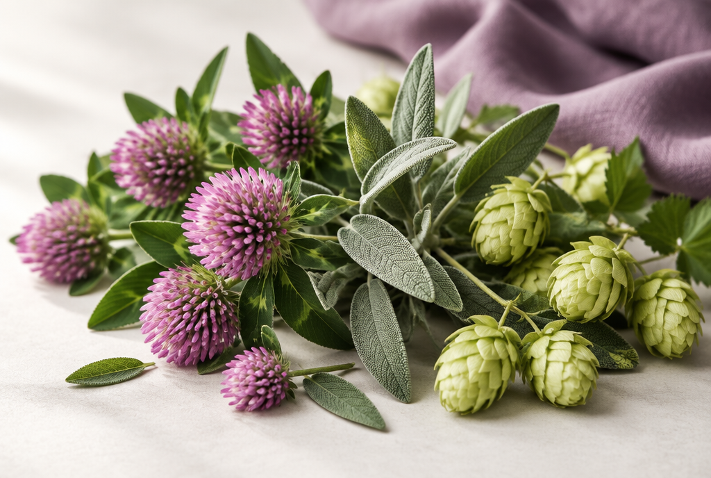 Red clover, sage and hops