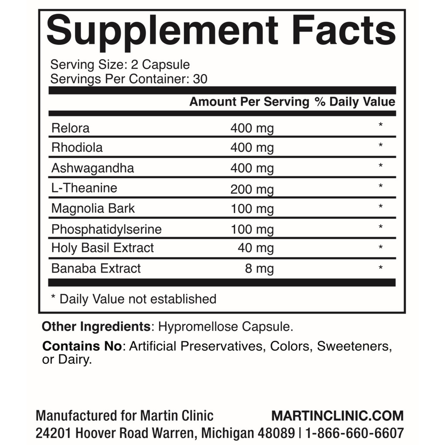 Cortisol Control Formula