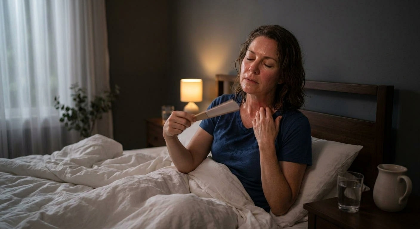 Woman with hot flashes and night sweats