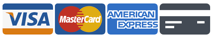 Visa, Mastercard, American Express, Discover, PayPal accepted