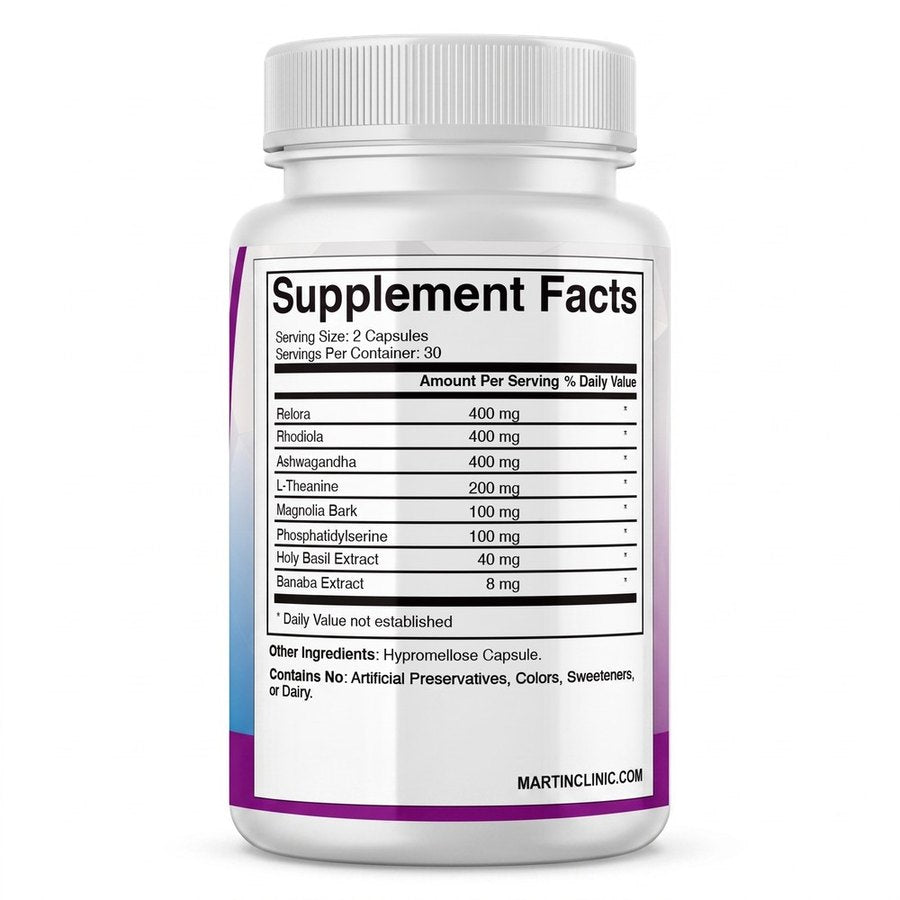 Cortisol Control Formula supplement facts panel