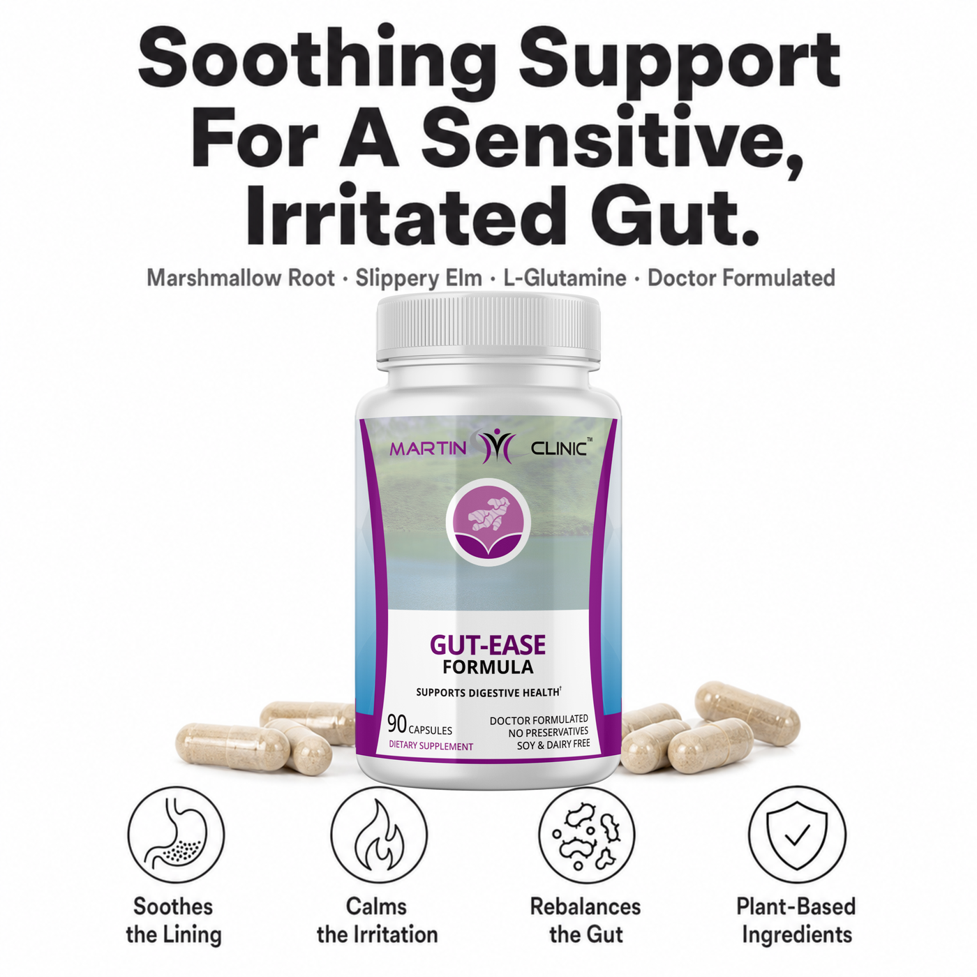Gut-Ease: soothing support for a sensitive, irritated gut