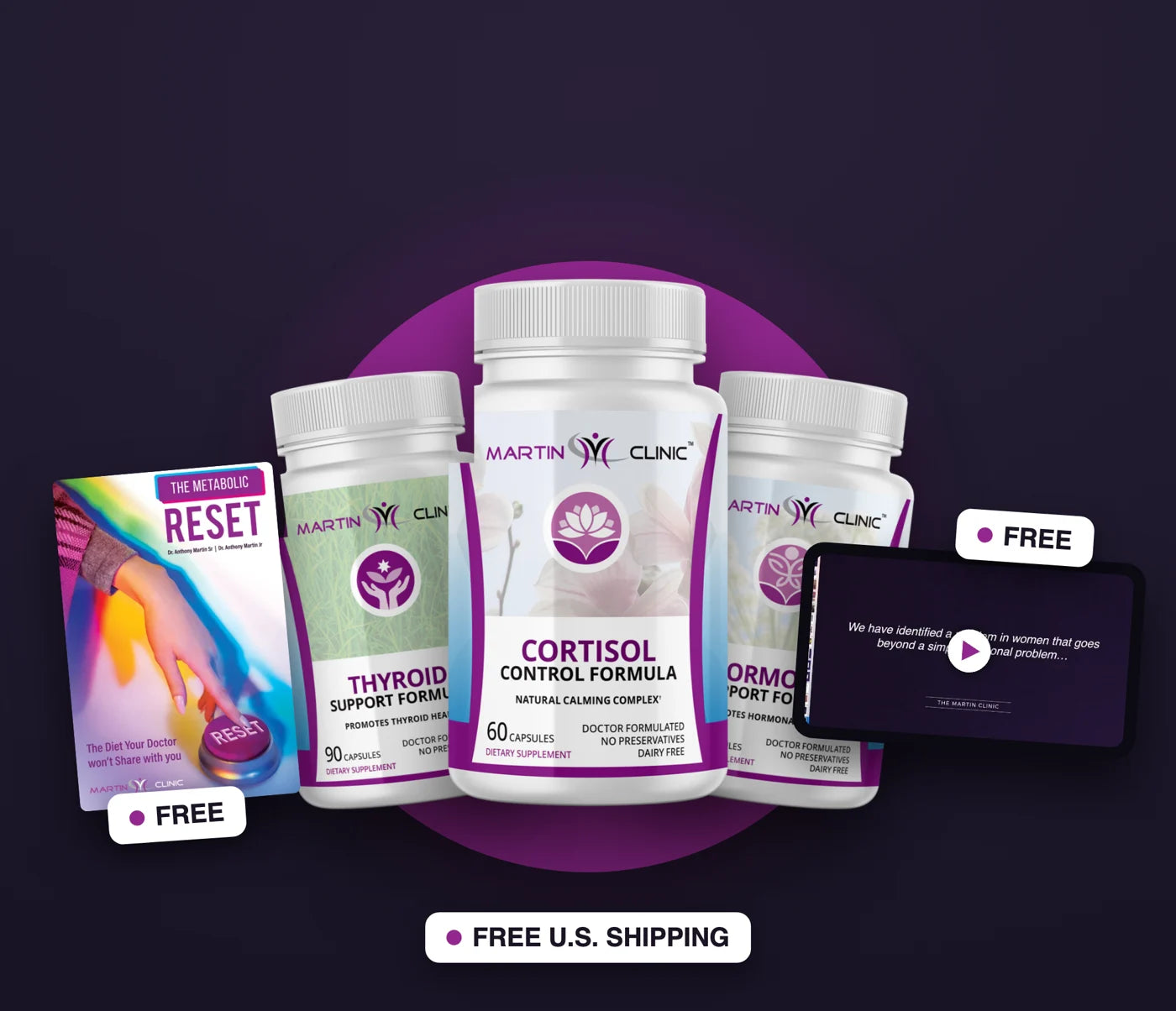 Everything in the Three-Formula Starter Kit: three formulas, the Metabolic Storm course, the Metabolic Reset eBook and free U.S. shipping