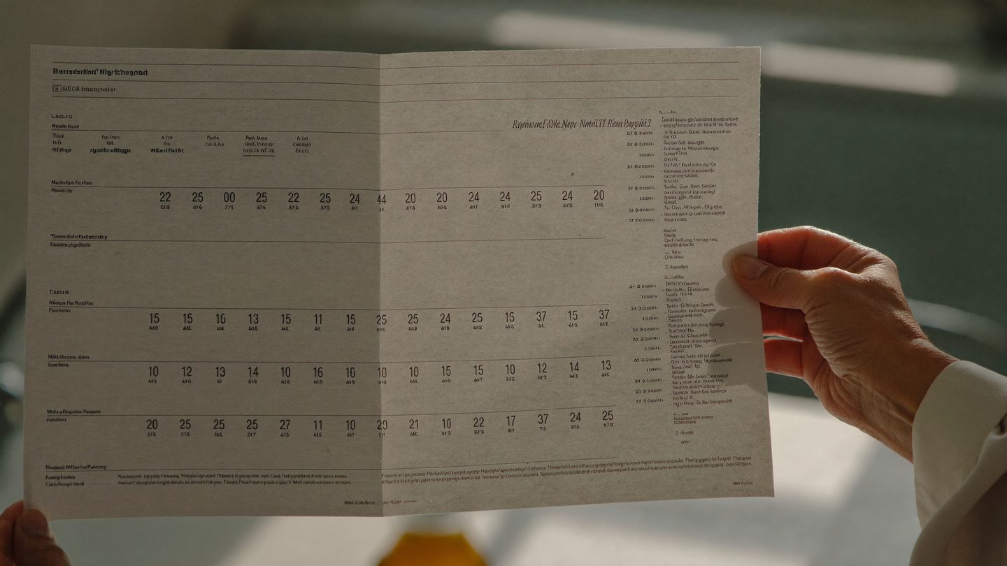 A printed lab report showing results inside the normal range